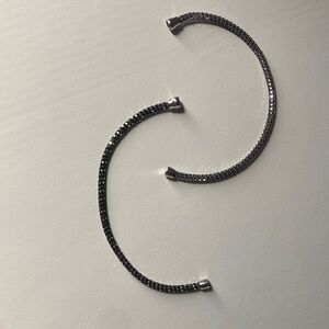 Silver and Black Mesh Bracelets